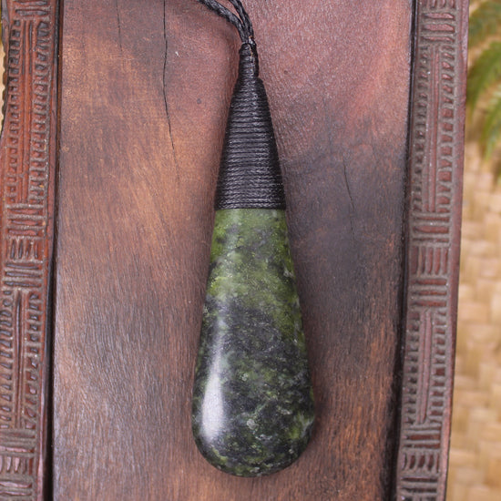 Roimata Teardrop carved from Douglas Creek Pounamu - NZ Greenstone