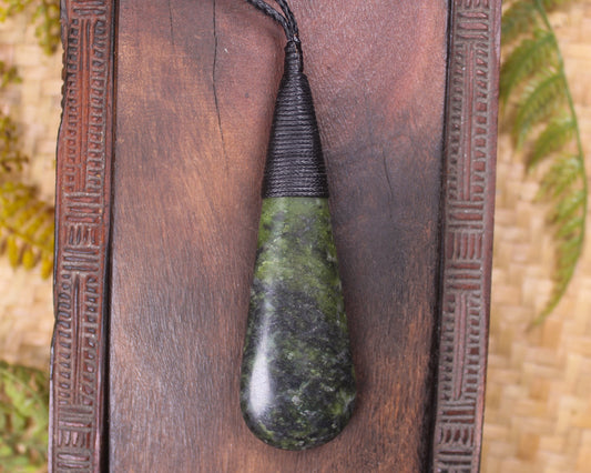 Roimata Teardrop carved from Douglas Creek Pounamu - NZ Greenstone