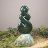 Twist Sculpture carved from Rimu Pounamu - NZ Greenstone