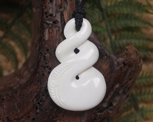 Pikorua or Twist carved from NZ Beef Bone