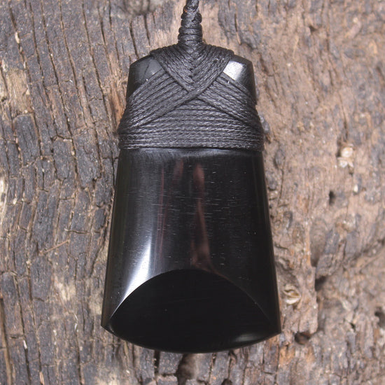 Black Obsidian Toki Pendant