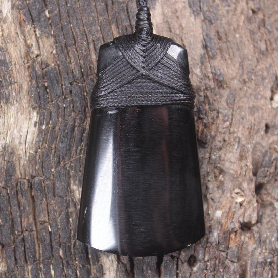Black Obsidian Toki Pendant