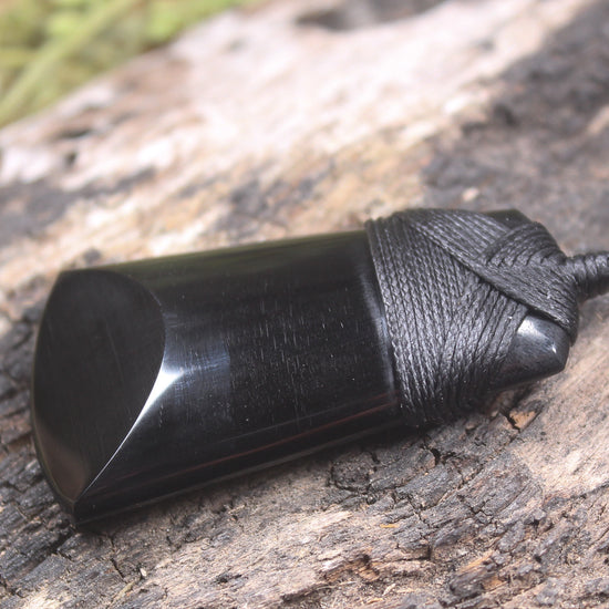 Black Obsidian Toki Pendant