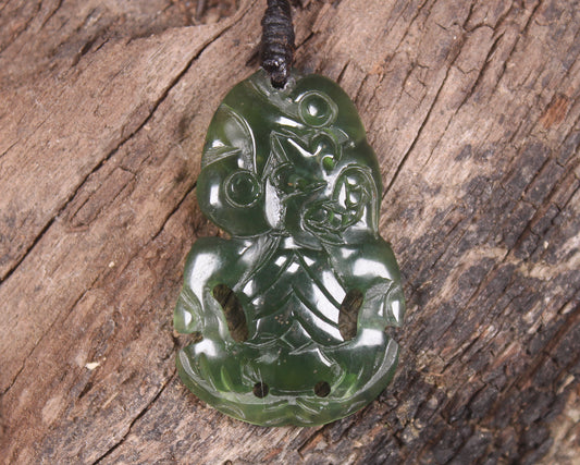 Hapopo Pounamu Hei Tiki - NZ Greenstone