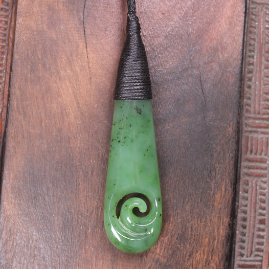 Roimata with Koru Pounamu Pendant - NZ Greenstone