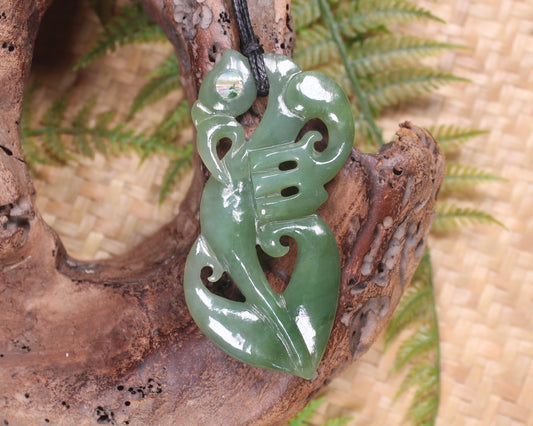 Manaia carved from Inanga Pounamu - NZ Greenstone