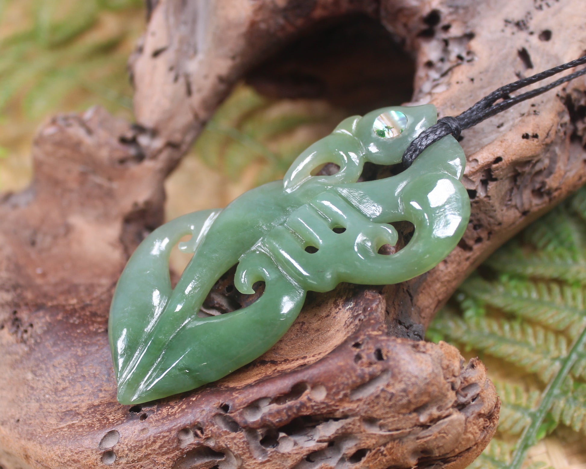 Manaia carved from Inanga Pounamu - NZ Greenstone