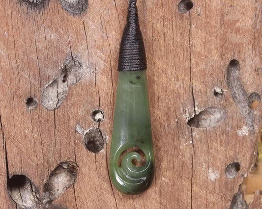 Roimata with Koru Pounamu Pendant - NZ Greenstone