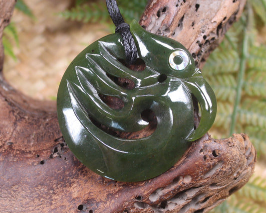 Koropepe carved from Rimu Pounamu - NZ Greenstone