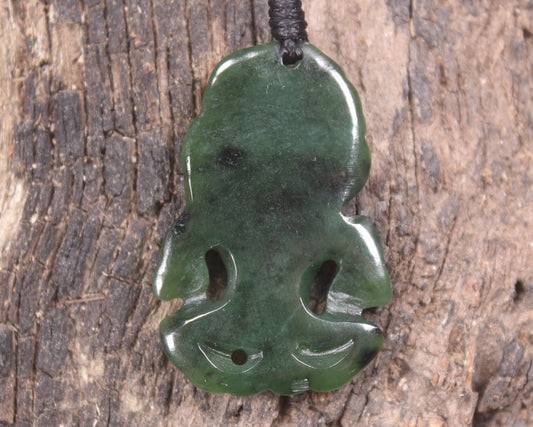 Kawakawa Pounamu Hei Tiki - NZ Greenstone
