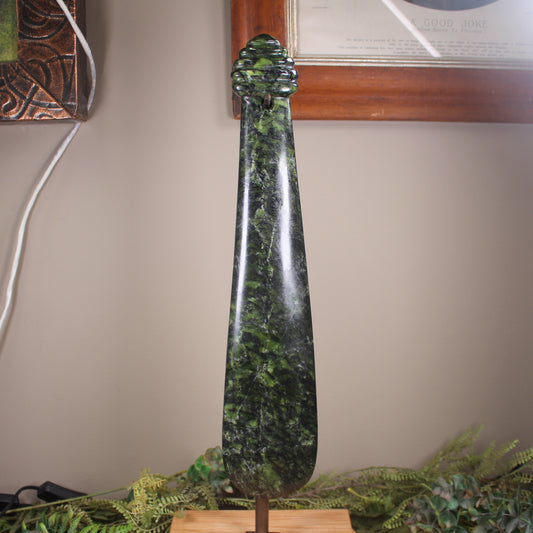 Mere carved from Douglas Creek Pounamu - NZ Greenstone