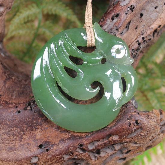 Koropepe carved from Hapopo Pounamu - NZ Greenstone