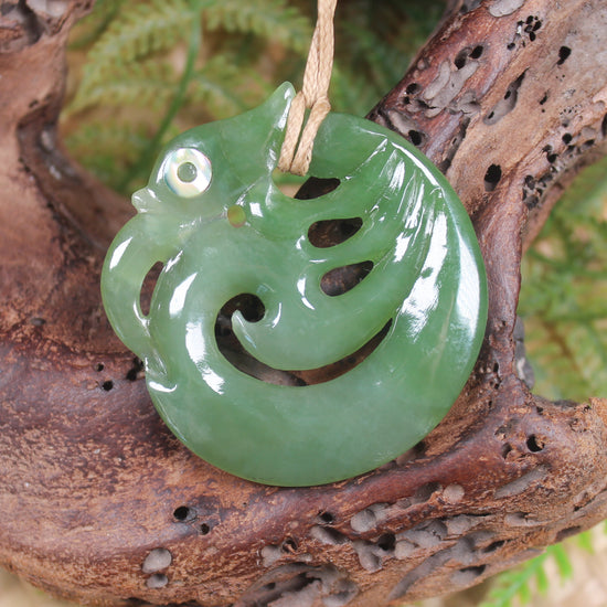 Koropepe carved from Hapopo Pounamu - NZ Greenstone