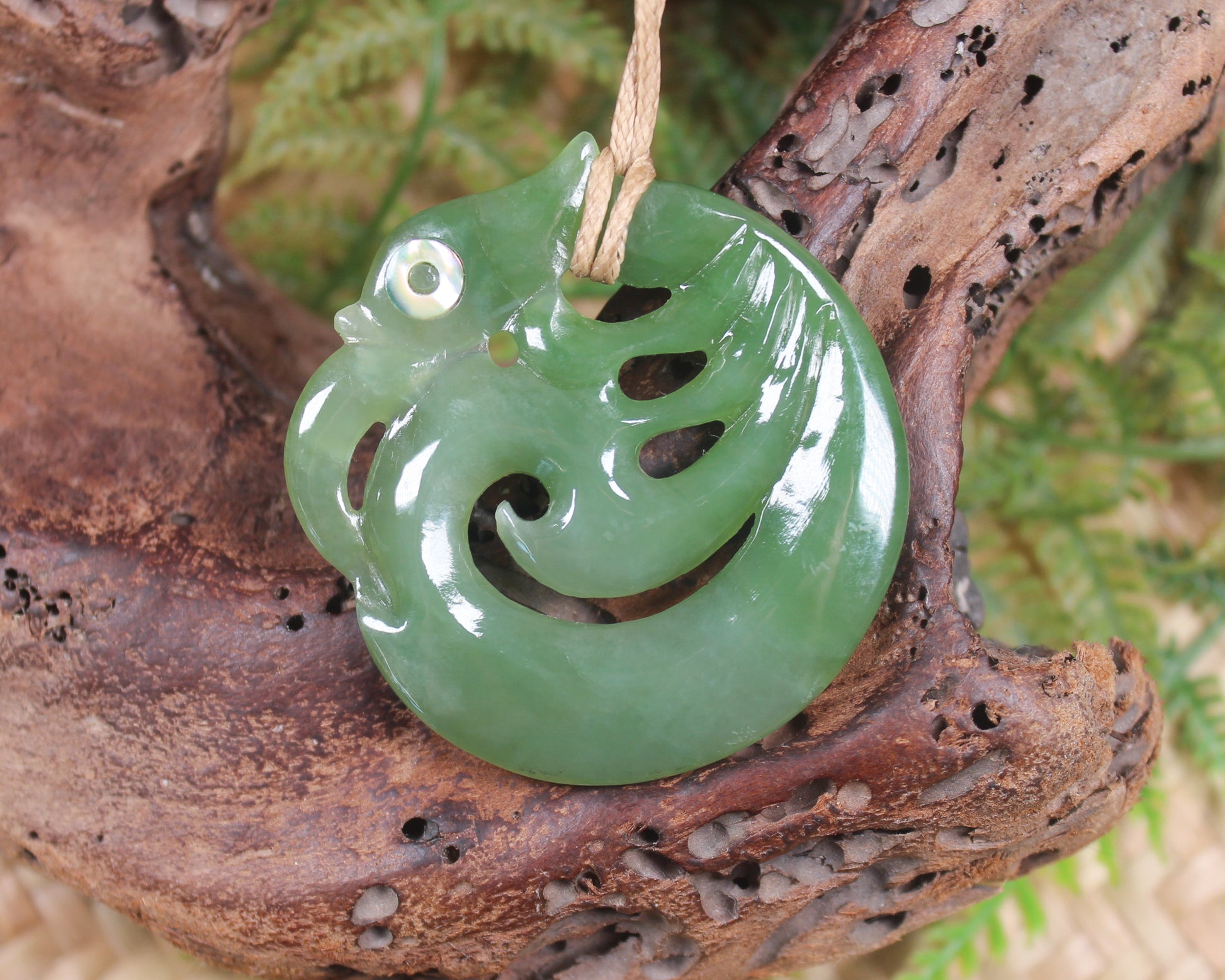 Koropepe carved from Hapopo Pounamu - NZ Greenstone