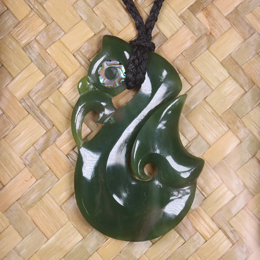 Framed Hapopo Pounamu Manaia Pendant - NZ Greenstone