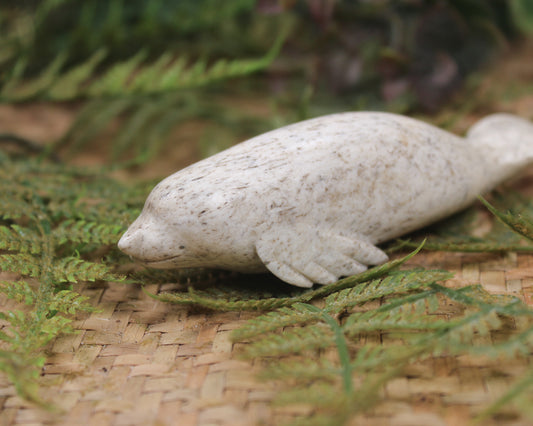 Whale Bone Seal Sculpture