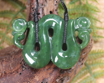 Pekapeka Pendant carved from Hapopo Pounamu - NZ Greenstone