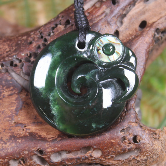 Koropepe carved from Kawakawa Pounamu - NZ Greenstone