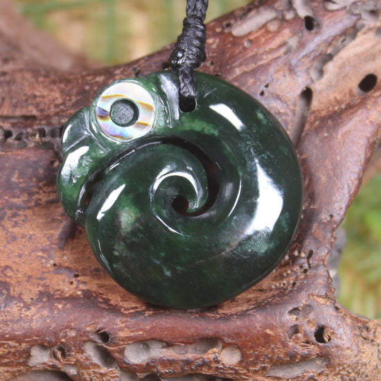 Koropepe carved from Kawakawa Pounamu - NZ Greenstone