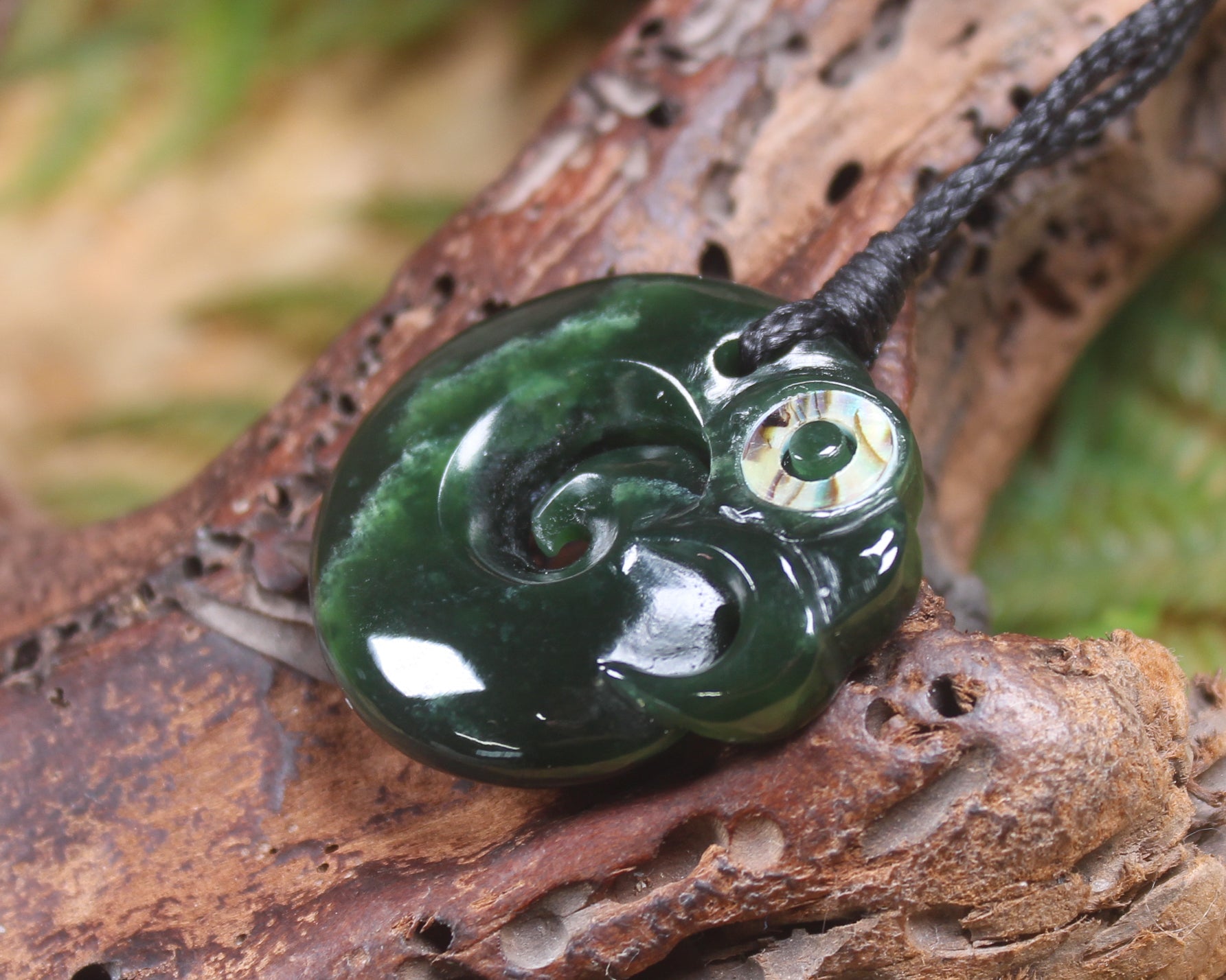 Koropepe carved from Kawakawa Pounamu - NZ Greenstone