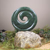 Koru sculpture carved from Rimu Pounamu - NZ Greenstone