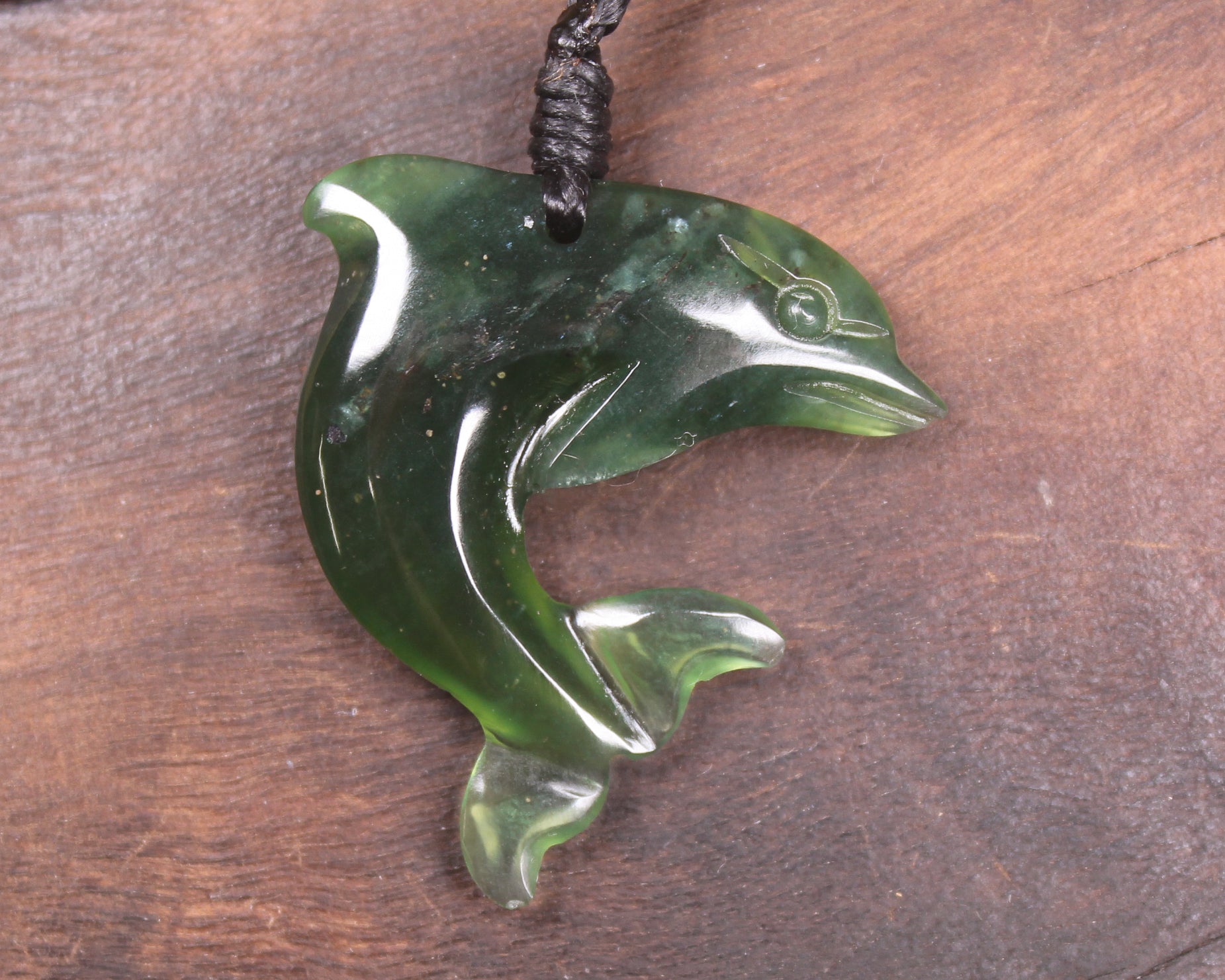 Dolphin or Aihe Pendant - Tangiwai Pounamu - NZ Greenstone