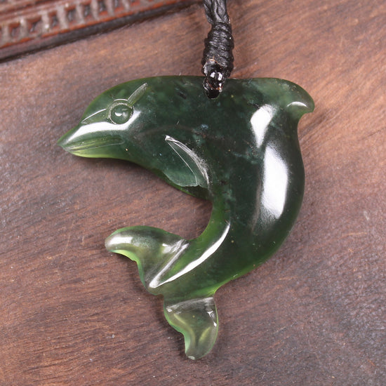 Dolphin or Aihe Pendant - Tangiwai Pounamu - NZ Greenstone