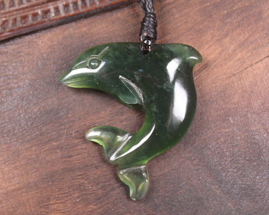 Dolphin or Aihe Pendant - Tangiwai Pounamu - NZ Greenstone