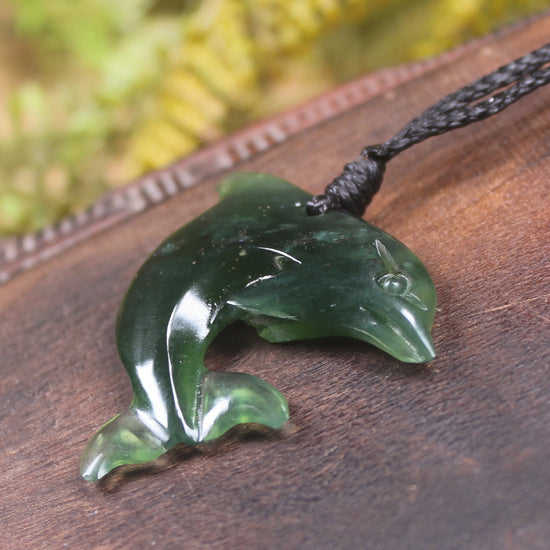 Dolphin or Aihe Pendant - Tangiwai Pounamu - NZ Greenstone