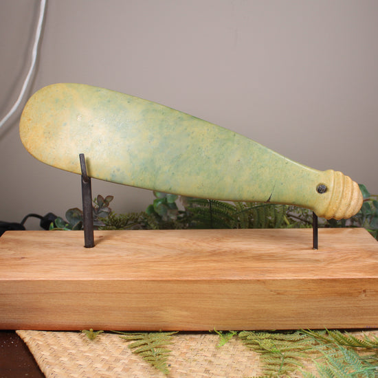 Mere or Patu Pendant carved from Flower Jade Pounamu - NZ Greenstone