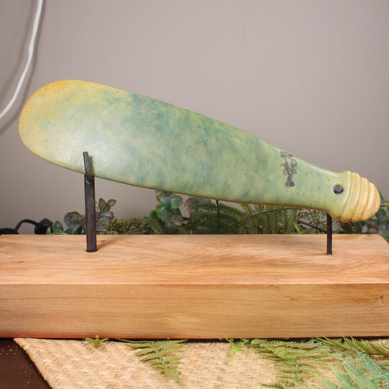 Mere or Patu Pendant carved from Flower Jade Pounamu - NZ Greenstone