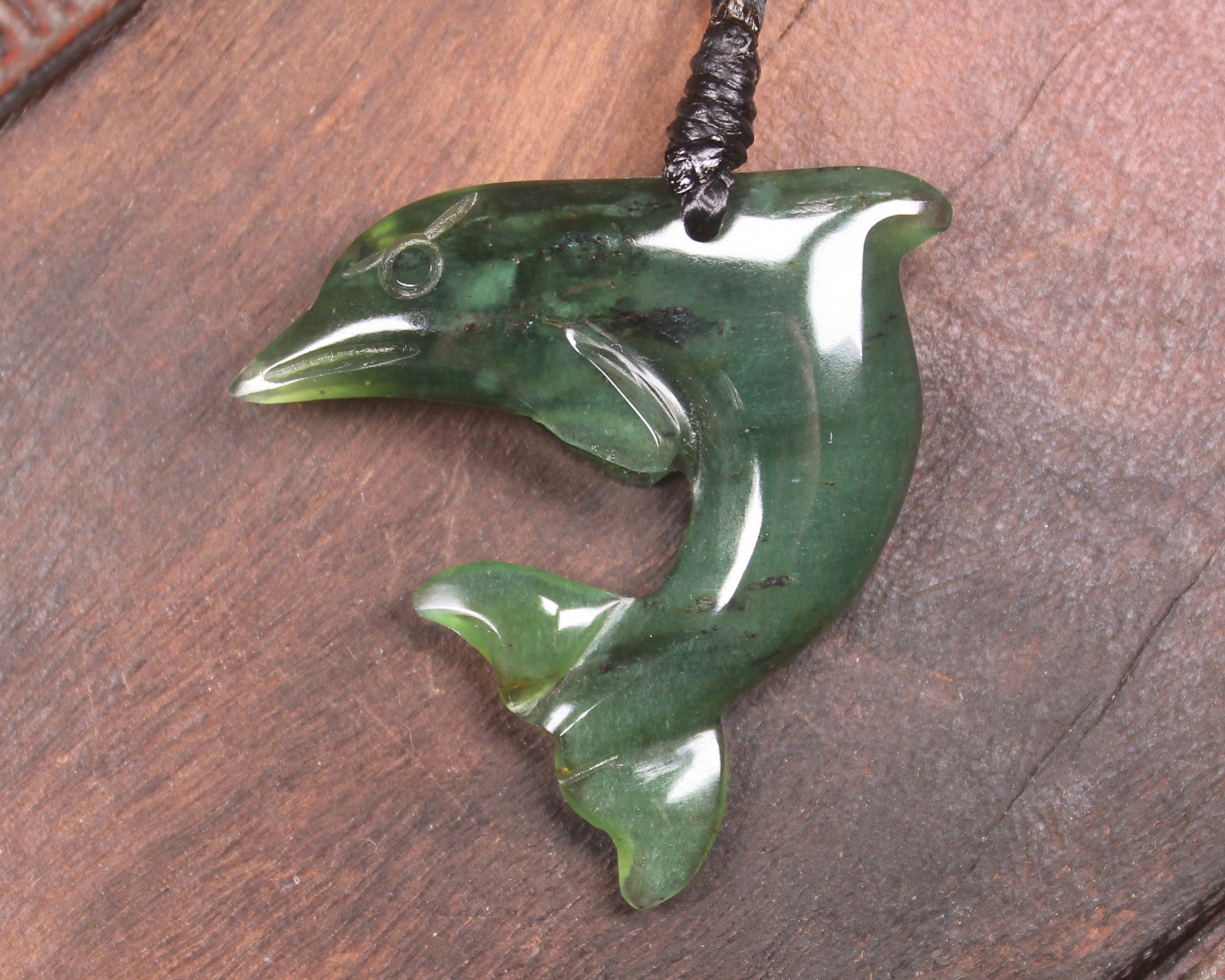 Dolphin or Aihe Pendant - Tangiwai Pounamu - NZ Greenstone