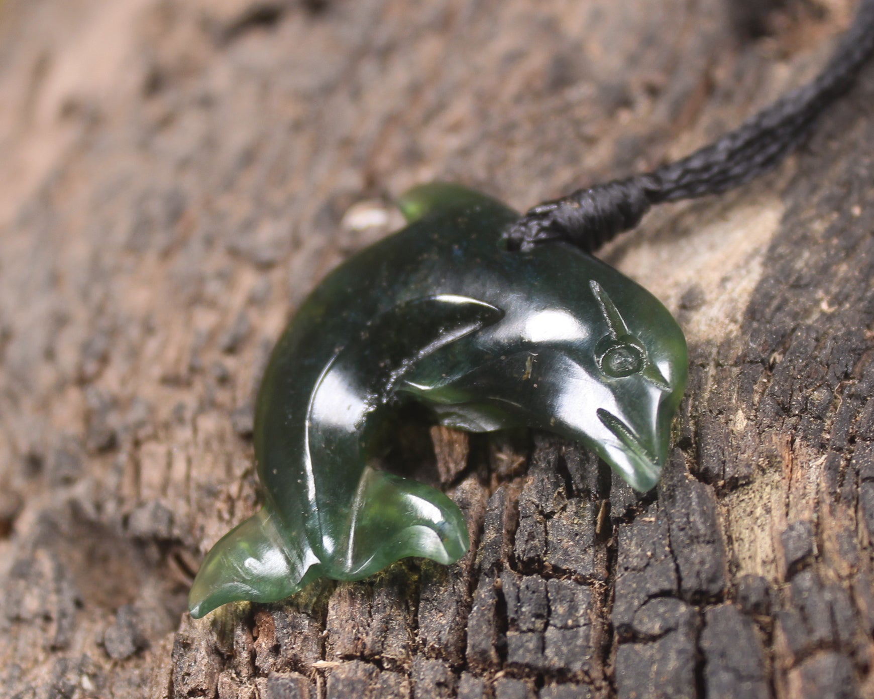 Dolphin or Aihe Pendant - Tangiwai Pounamu - NZ Greenstone
