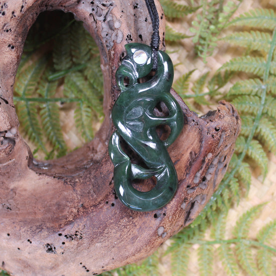 Manaia pendant carved from Rimu Pounamu - NZ Greenstone