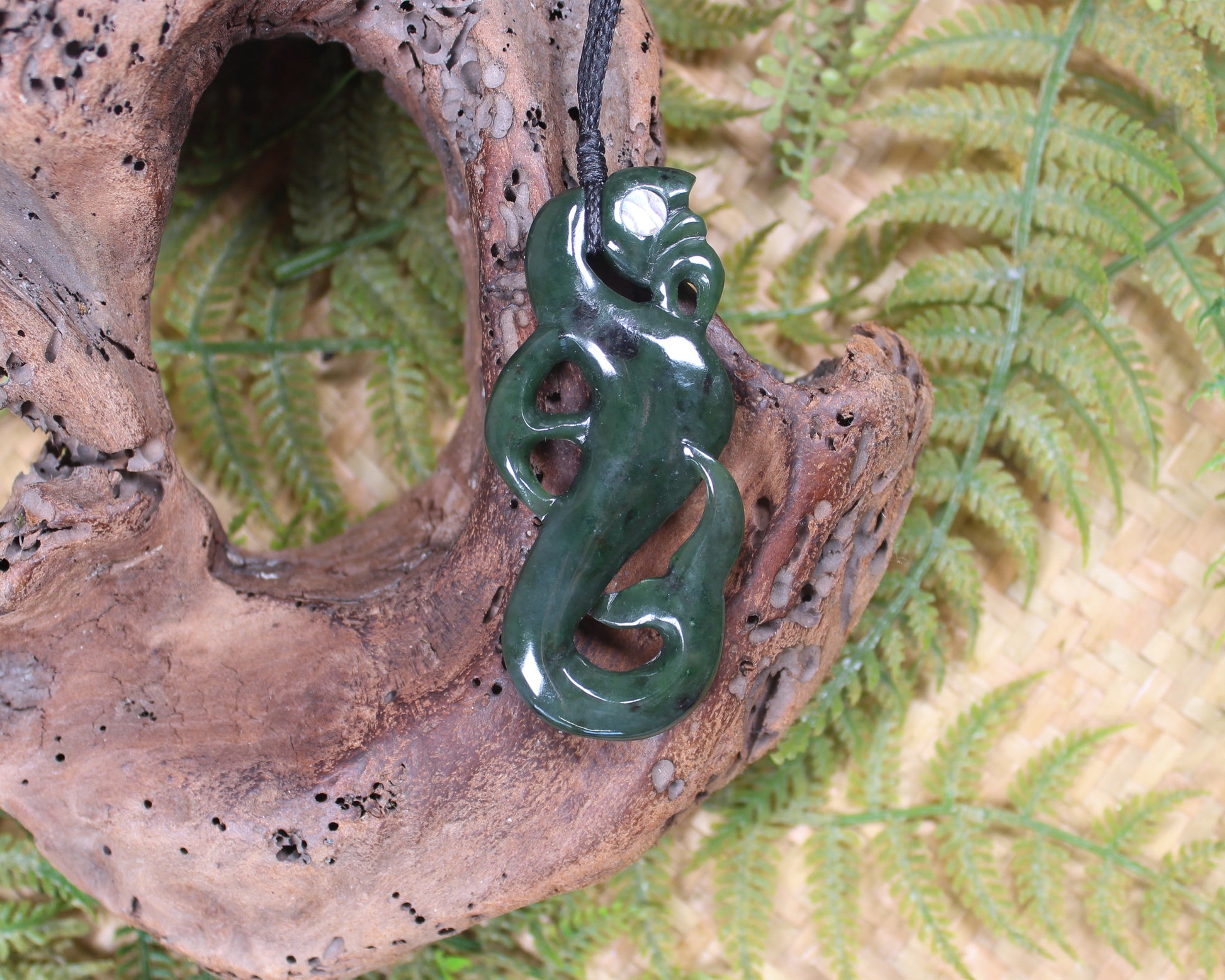 Manaia pendant carved from Rimu Pounamu - NZ Greenstone