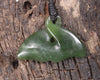 Whale Tail Pendant carved from Kawakawa Pounamu - NZ Greenstone