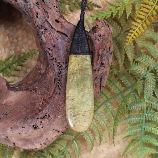 Roimata Teardrop carved from Rimu Pounamu - NZ Greenstone