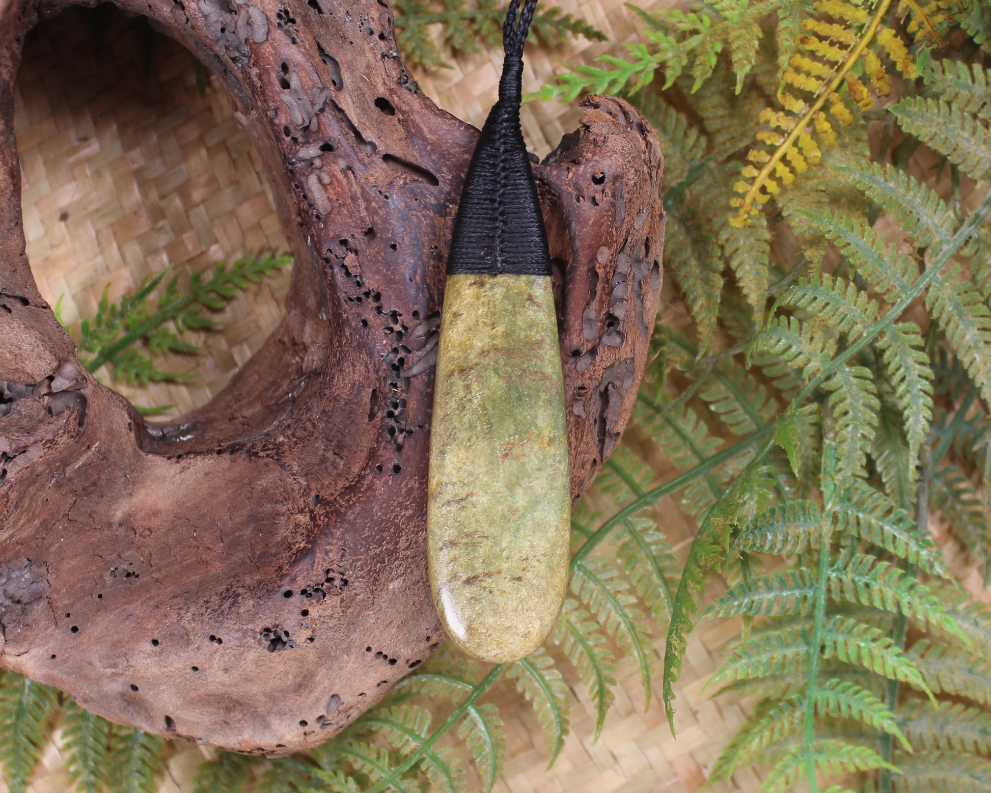 Roimata Teardrop carved from Rimu Pounamu - NZ Greenstone