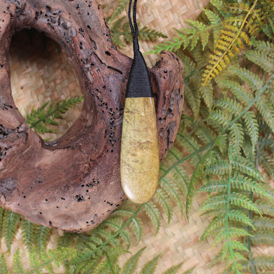 Roimata Teardrop carved from Rimu Pounamu - NZ Greenstone