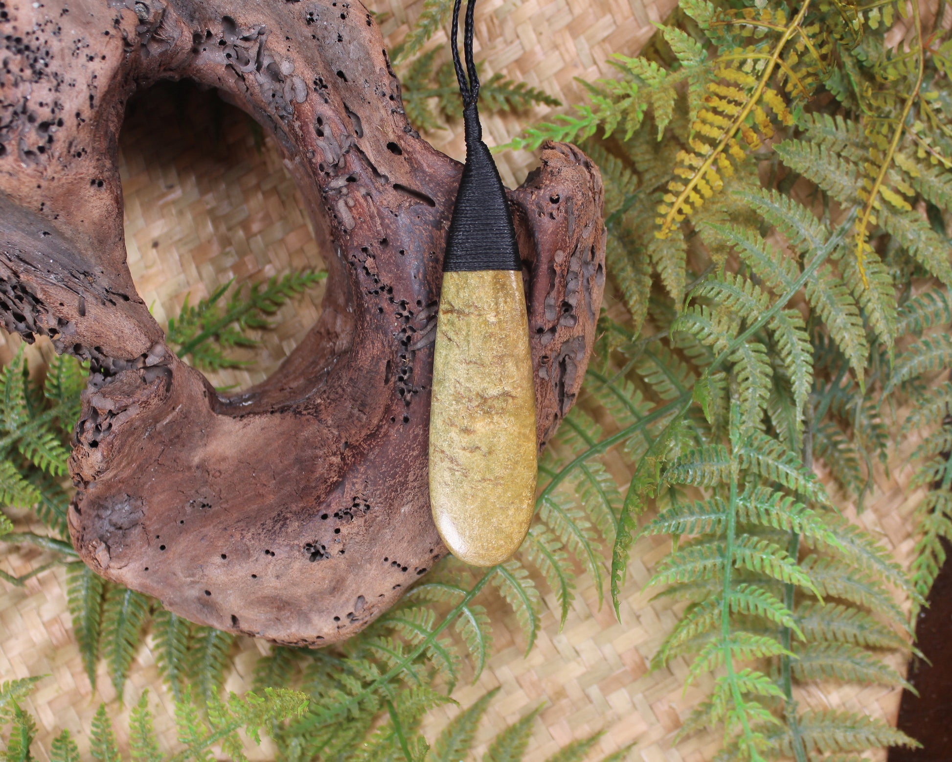 Roimata Teardrop carved from Rimu Pounamu - NZ Greenstone