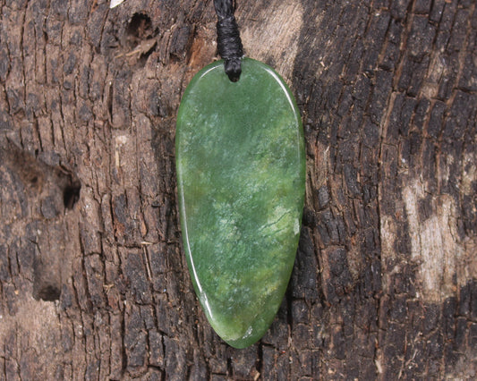 Ruru or Owl Bird Pendant carved from New Zealand Greenstone
