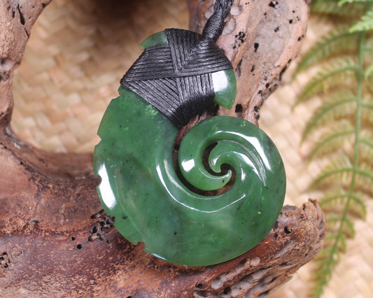 Hei Matau or Fish Hook carved from Hapopo Pounamu - NZ Greenstone