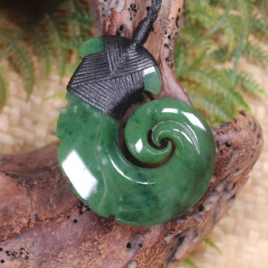 Hei Matau or Fish Hook carved from Hapopo Pounamu - NZ Greenstone