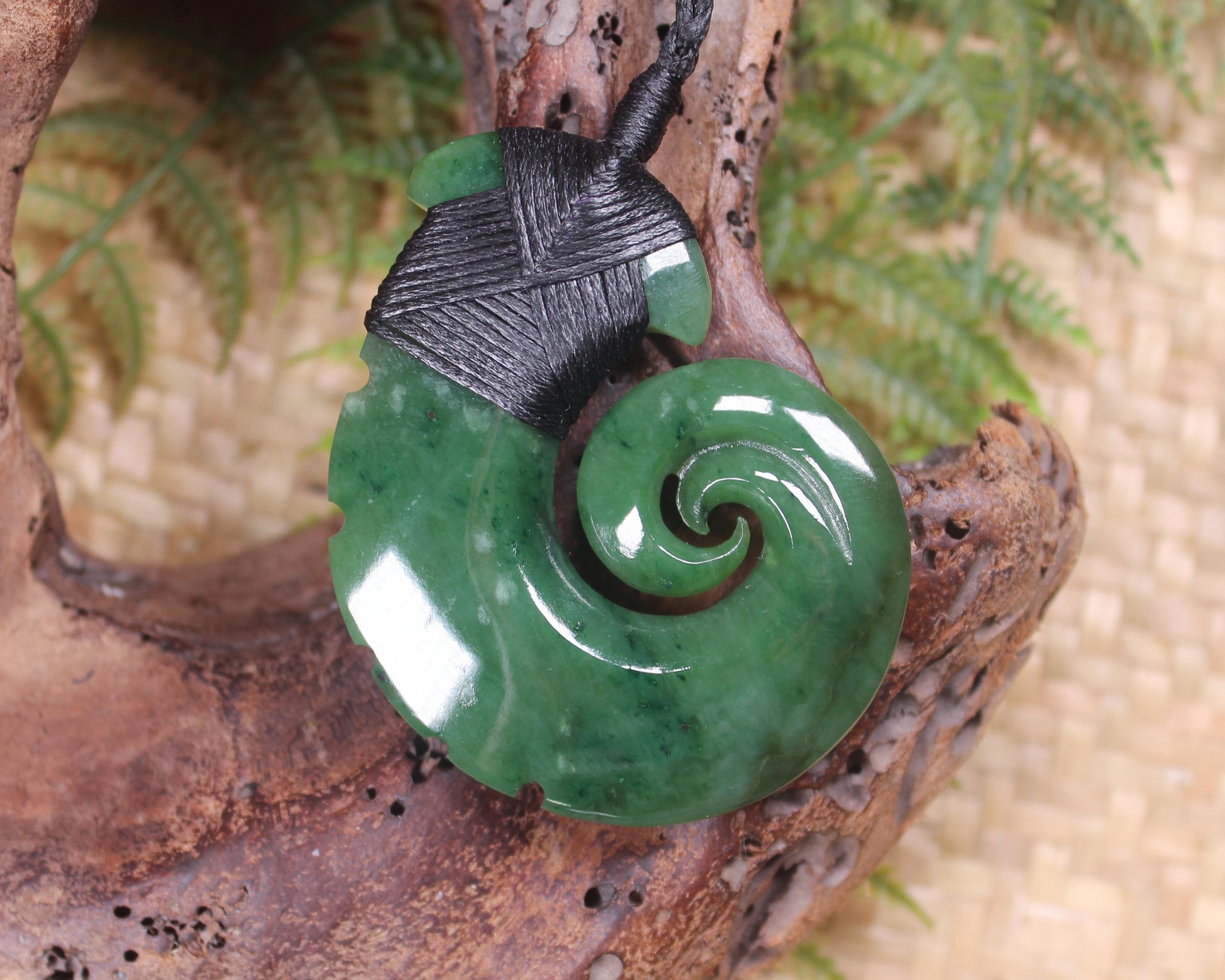 Hei Matau or Fish Hook carved from Hapopo Pounamu - NZ Greenstone