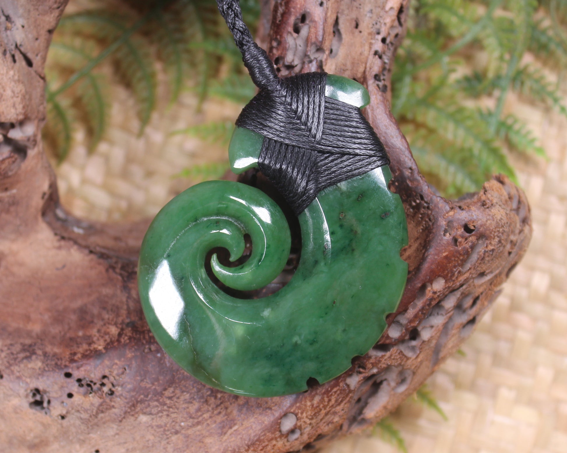 Hei Matau or Fish Hook carved from Hapopo Pounamu - NZ Greenstone