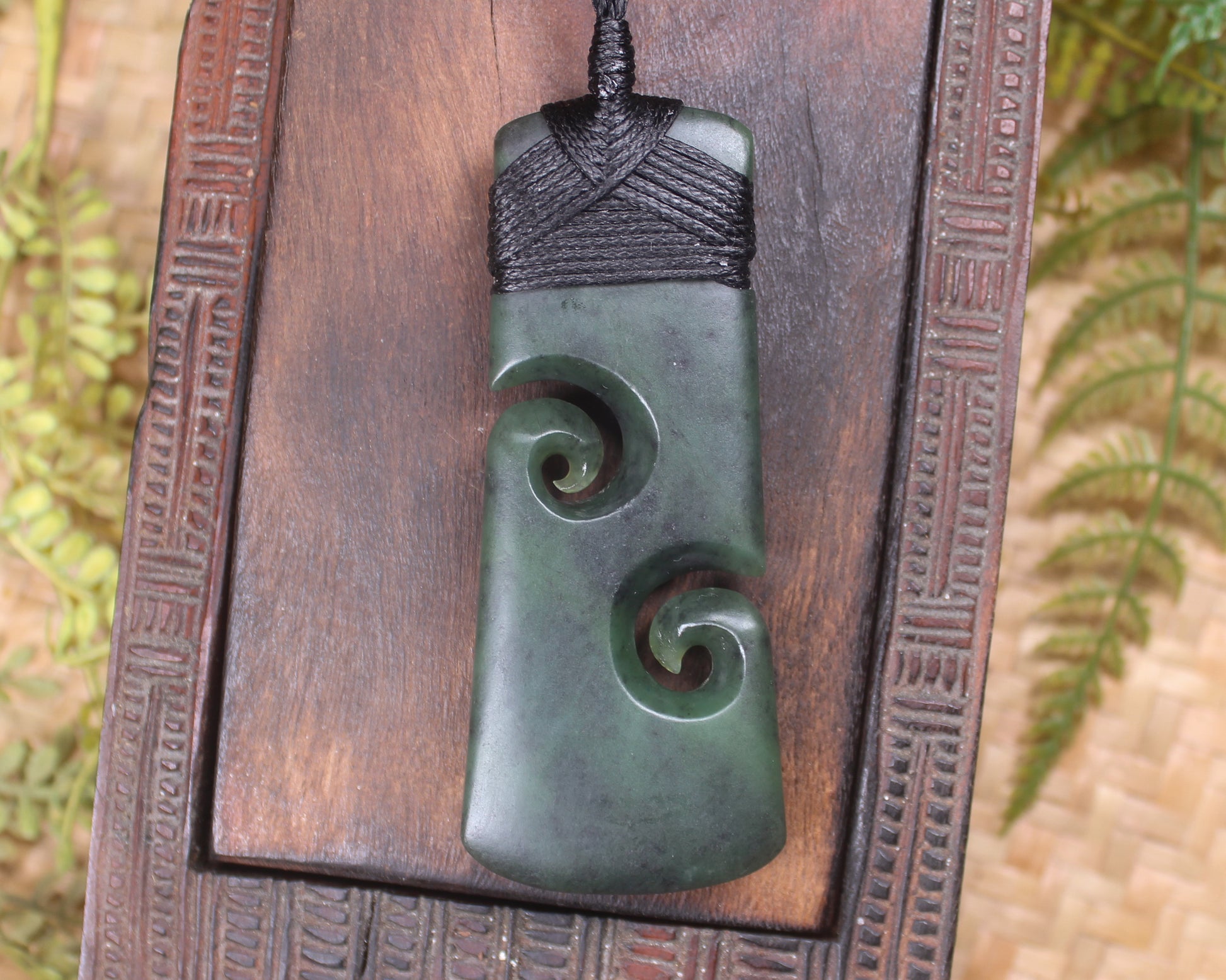 Toki or Adze with Koru Pendant carved from Rimu Pounamu - NZ Greenstone