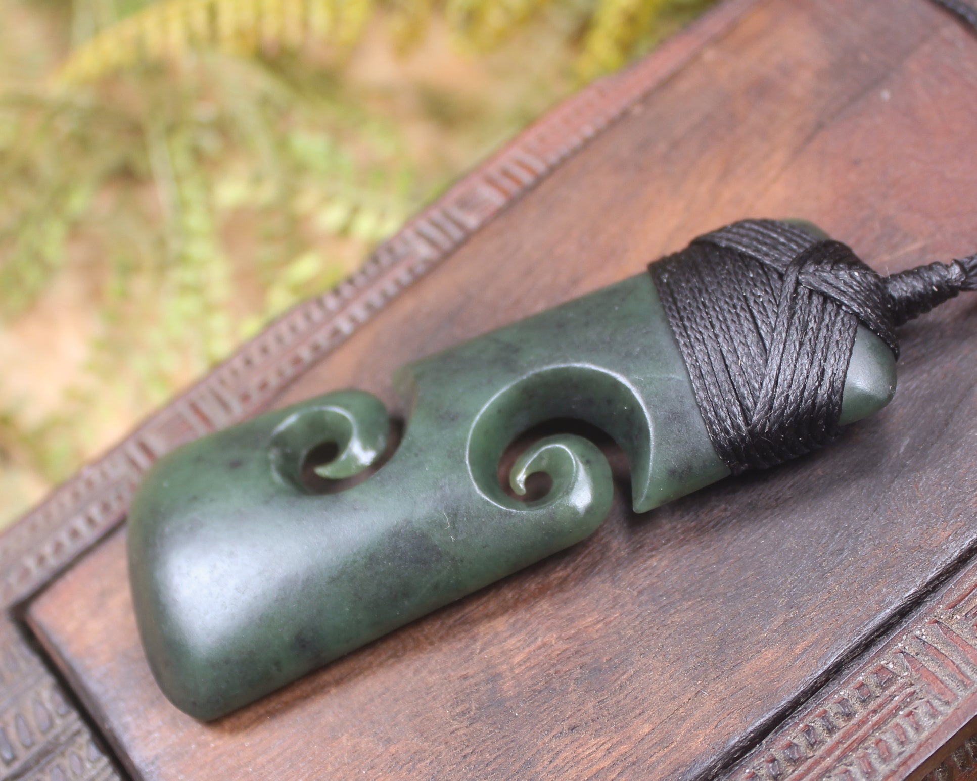 Toki or Adze with Koru Pendant carved from Rimu Pounamu - NZ Greenstone