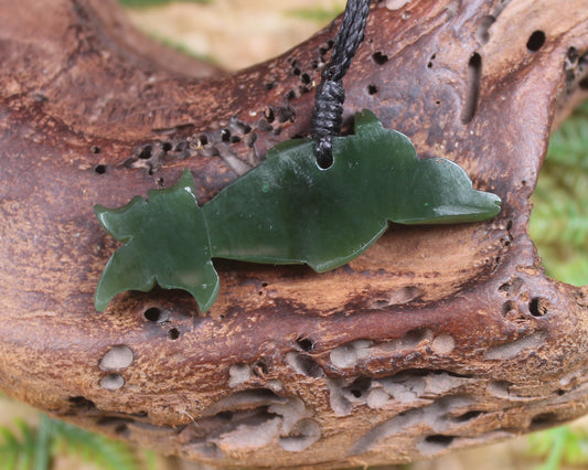 Dolphin or Aihe Pendant - Kawakawa Pounamu - NZ Greenstone