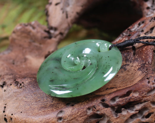 Koru carved from Hapopo Pounamu - NZ Greenstone