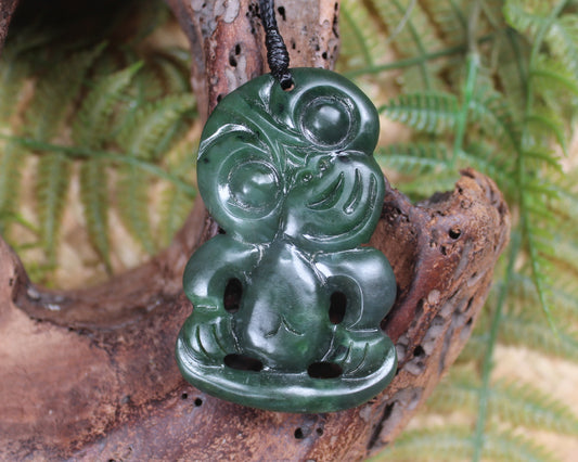 Hei Tiki carved from Kawakawa Pounamu - NZ Greenstone
